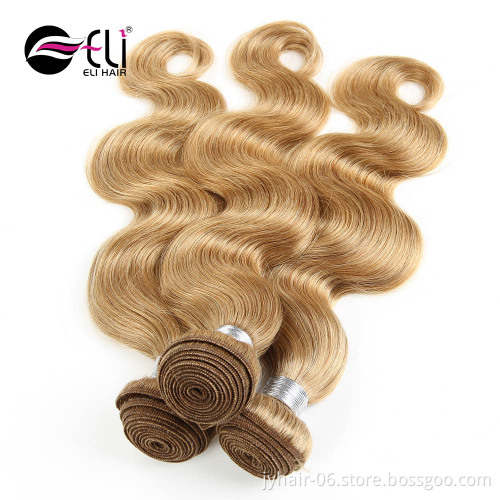 Best Quality 8a grade virgin remy burmese hair 27# blonde body wave human cashmere hair extension